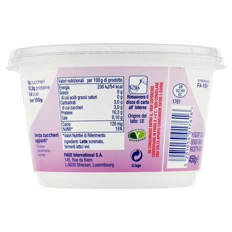Total Yogurt Greco 0% Grassi, 450 g